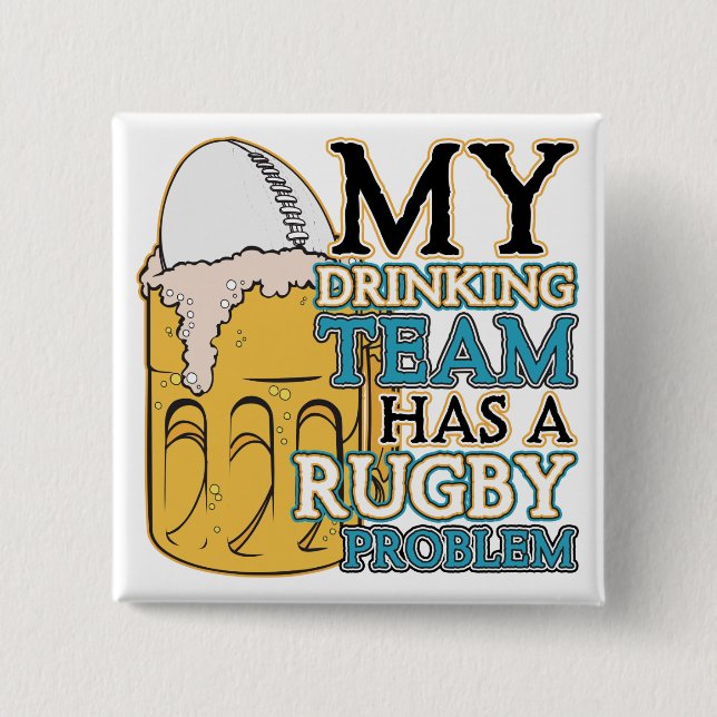 Badge Carré 5 Cm Rugby potable d'équipe (Devant)