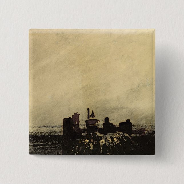 Badge Carré 5 Cm Ruines féodales (Devant)