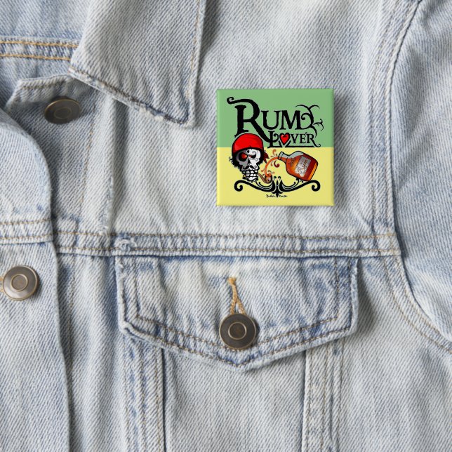 Badge Carré 5 Cm Rum lover (En situation)