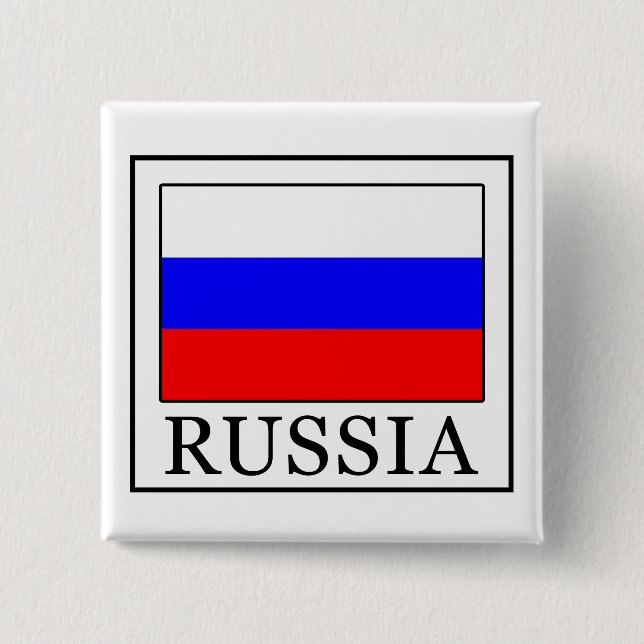 Badge Carré 5 Cm Russie (Devant)