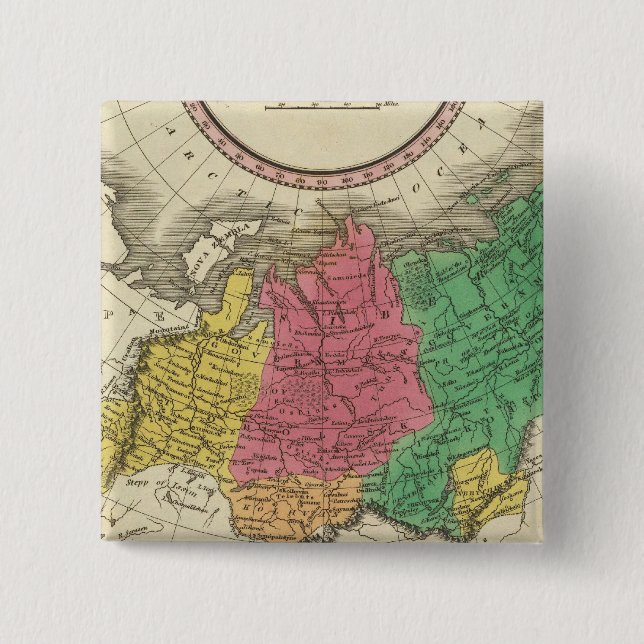 Badge Carré 5 Cm Russie En Asie 2 (Devant)