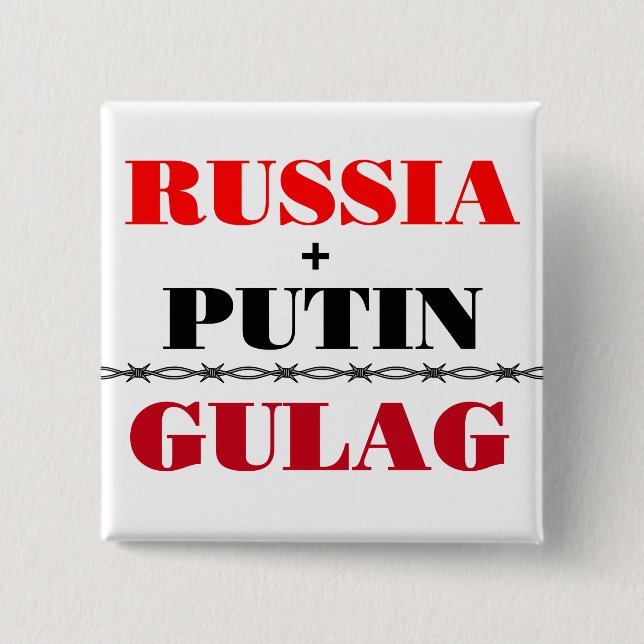 Badge Carré 5 Cm Russie et Poutine (Devant)