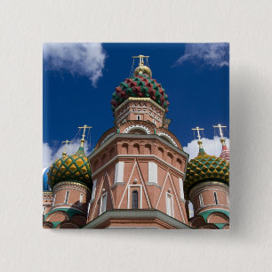 Badge Carré 5 Cm Russie, Moscou, place Rouge. St. Basil's 2