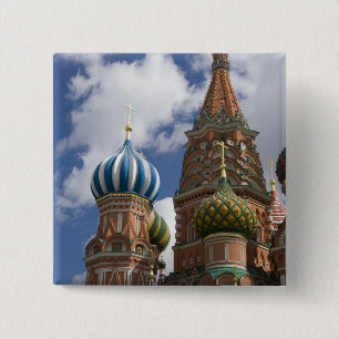 Badge Carré 5 Cm Russie, Moscou, place Rouge. St. Basil's 4
