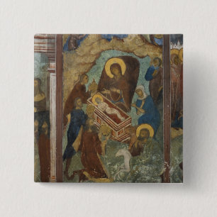 Badge Carré 5 Cm Russie, Yaroslavl, fresque dans la cathédrale St.