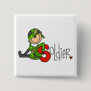 Badge Carré 5 Cm S est pour Soldat