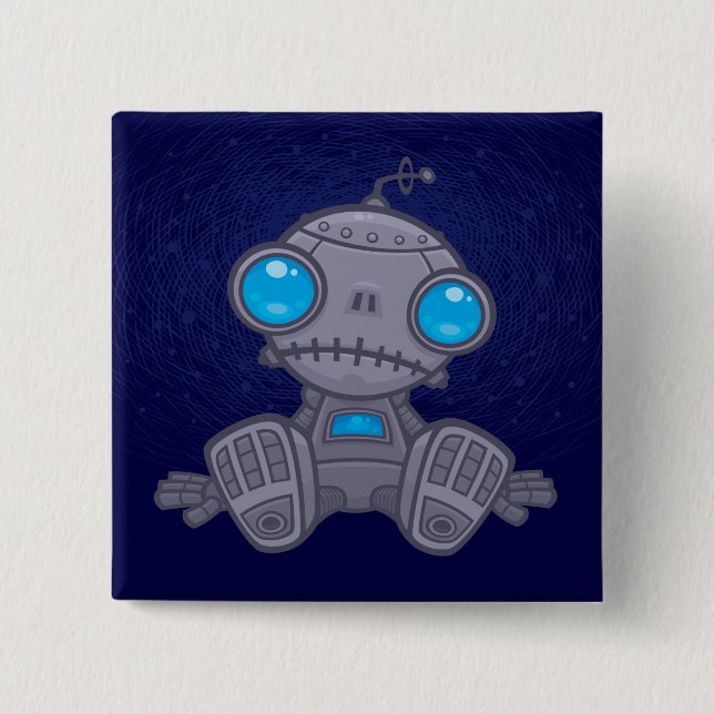 Badge Carré 5 Cm Sad Robot (Devant)
