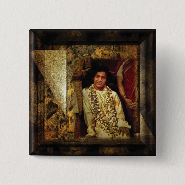 Badge Carré 5 Cm Sai Baba (Devant)