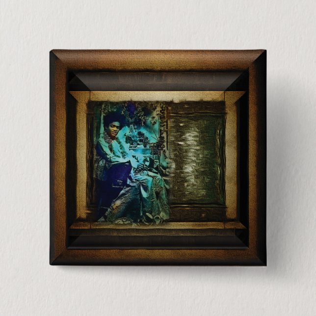 Badge Carré 5 Cm Sai Baba (Devant)