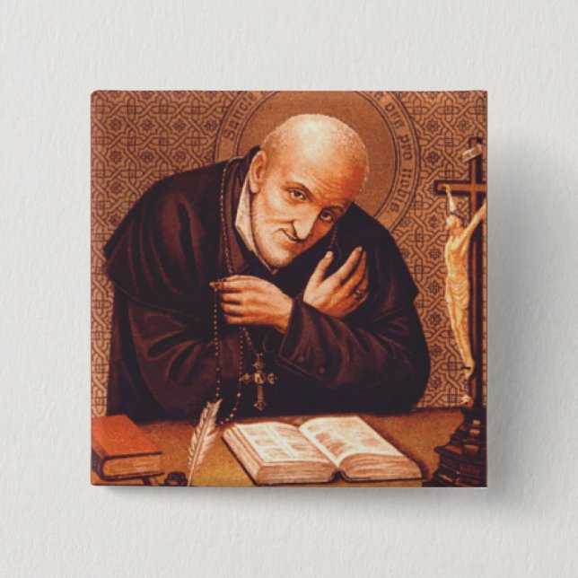 Badge Carré 5 Cm Saint Alphonse de Liguori (Devant)
