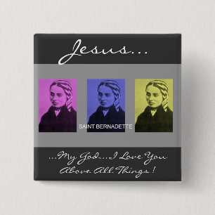 Badge Carré 5 Cm saint bernadette