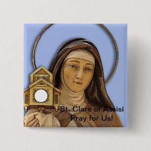 Badge Carré 5 Cm Saint Clare Assisi