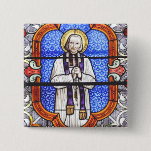 Badge Carré 5 Cm Saint Jean Vianney Guide de l'Âme Premium Impressi