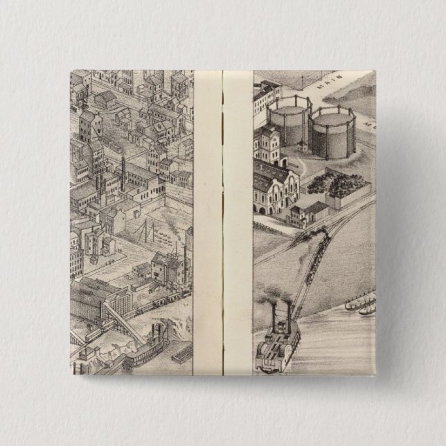 Badge Carré 5 Cm Saint-Louis, Missouri 2 (Devant)