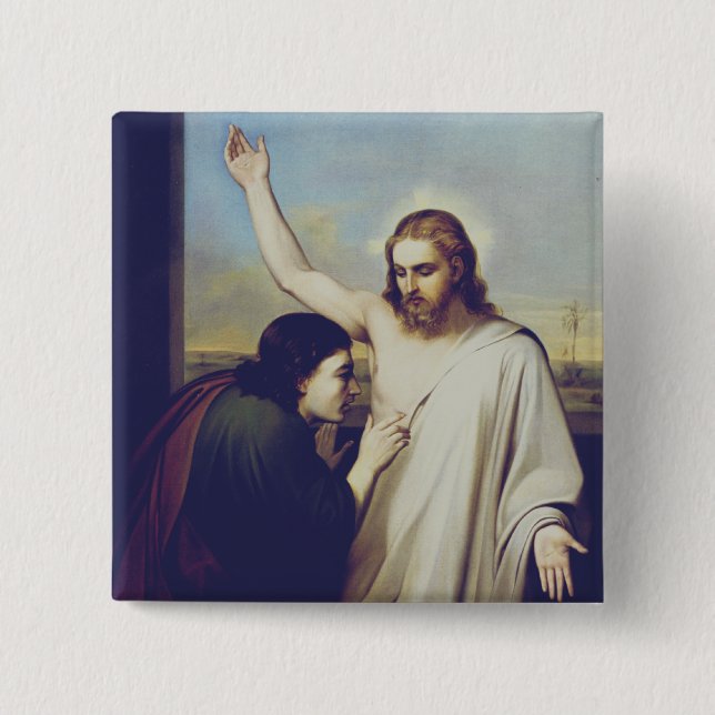 Badge Carré 5 Cm Saint Thomas doutant par Silvestro Lega (Devant)