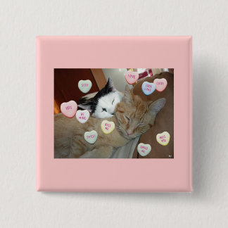 Badge Carré 5 Cm Saint Valentin Chatons