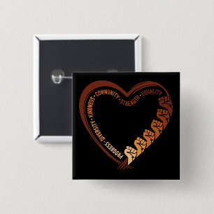 Badge Carré 5 Cm Saint-Valentin du Mois de l'Histoire des Noirs Amé