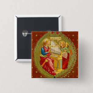 Badge Carré 5 Cm Sainte Cécile de Rome (SNV 36)