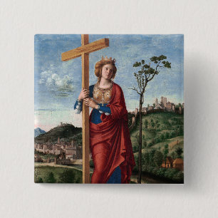 Badge Carré 5 Cm Sainte Hélène avec la Vraie Croix Art sacré