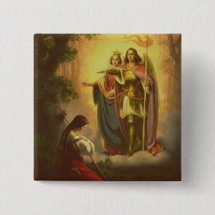 Badge Carré 5 Cm Sainte Jeanne d'Arc