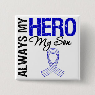 Badge Carré 5 Cm SAL toujours mon héros mon fils