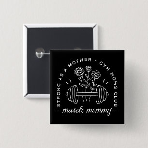 Badge Carré 5 Cm Salle de sport maman musclée maman forte maman drô