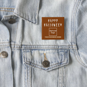 Badge Carré 5 Cm Salutation d'Halloween d'affaires sur la forme Bro