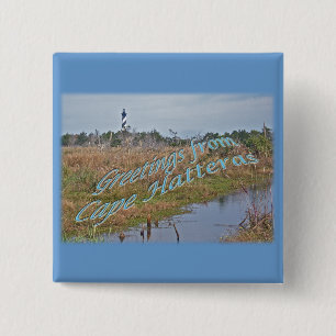 Badge Carré 5 Cm Salutations de Cape Hatteras OBX