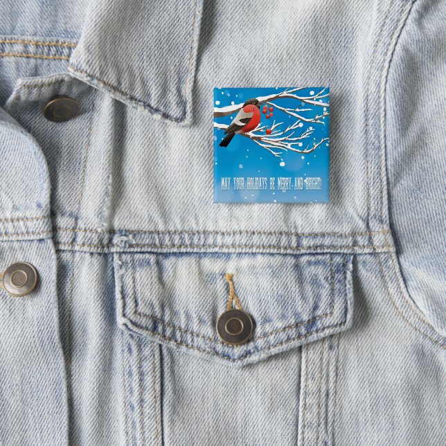 Badge Carré 5 Cm Salutations de vacances (En situation)