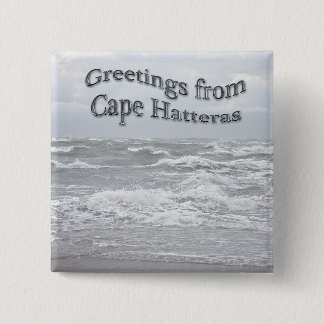 Badge Carré 5 Cm Salutations Du Cap Hatteras (Devant)