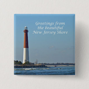 Badge Carré 5 Cm Salutations du New Jersey - Barnegat Light