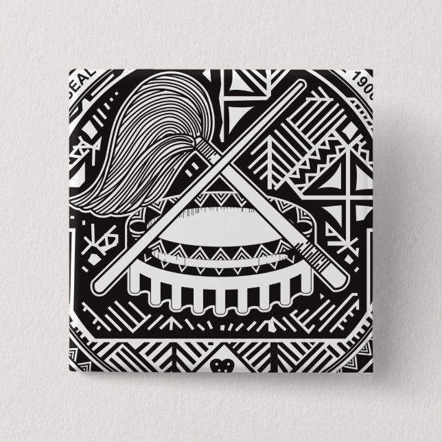 Badge Carré 5 Cm samoa américain (Devant)