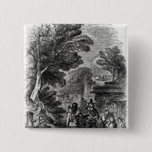 Badge Carré 5 Cm Samoset, le visiteur indien