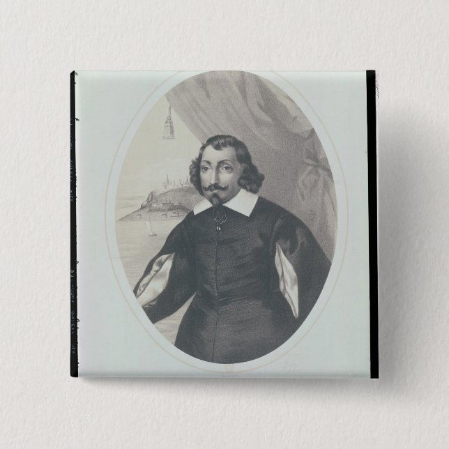 Badge Carré 5 Cm Samuel de Champlain 1854 (Devant)