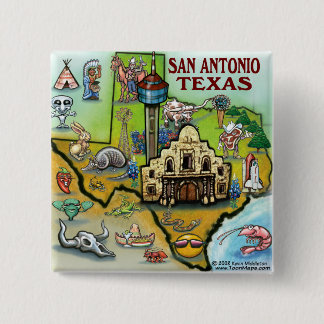 Badge Carré 5 Cm San Antonio TX