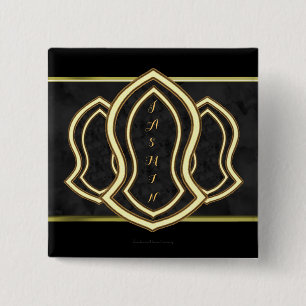 Badge Carré 5 Cm Sandale Du Marbre Et De L'Or Du Prophète (Gris)
