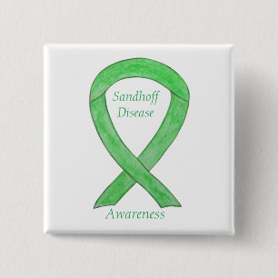Badge Carré 5 Cm Sandhoff Maladie Sensibilisation Ruban Pins Person