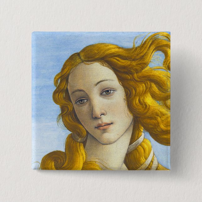 Badge Carré 5 Cm Sandro Botticelli - Détail de la naissance de Vénu (Devant)