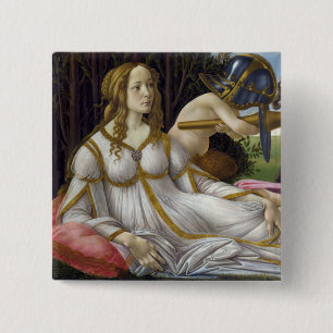 Badge Carré 5 Cm Sandro Botticelli - Vénus et Mars