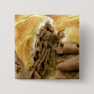Badge Carré 5 Cm Sandwich au boeuf rôti au fromage de chèvre crémeu