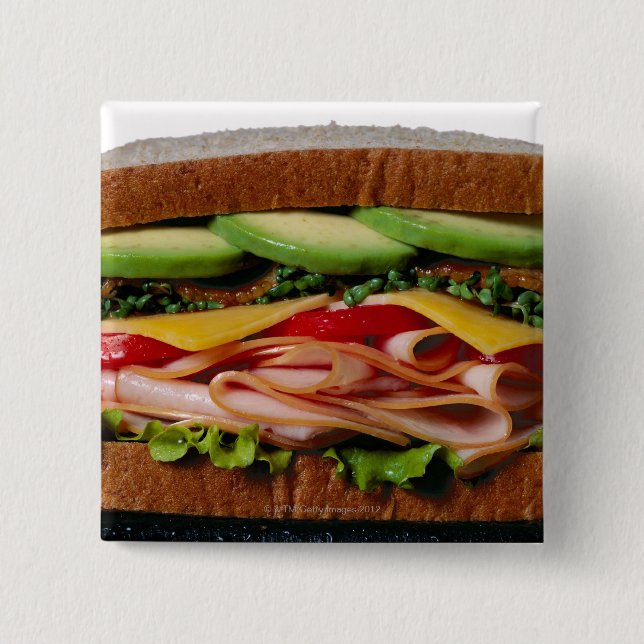 Badge Carré 5 Cm Sandwich empilé (Devant)