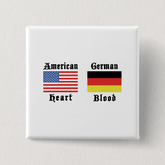 Badge Carré 5 Cm Sang américain d'Allemand de coeur