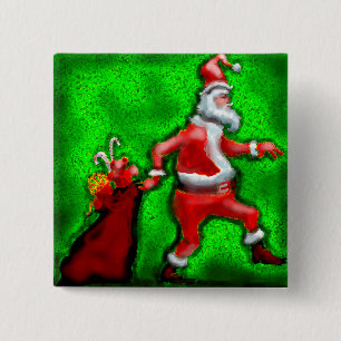 Badge Carré 5 Cm Santa Claus