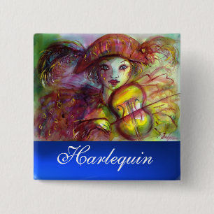 Badge Carré 5 Cm Saphir bleu HARLEQUIN