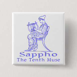 Badge Carré 5 Cm Sappho : La dixième Muse