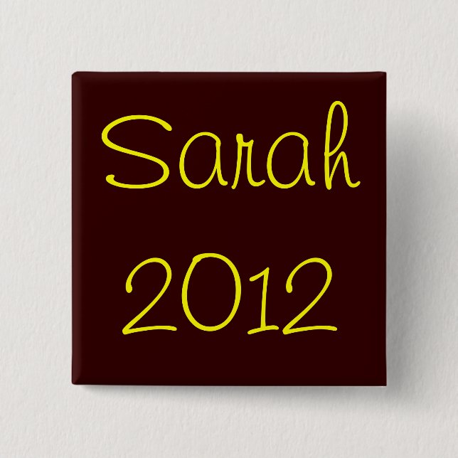 Badge Carré 5 Cm Sarah 2012 (Devant)