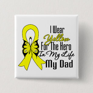 Badge Carré 5 Cm Sarcoma Ruban Mon héros Mon père