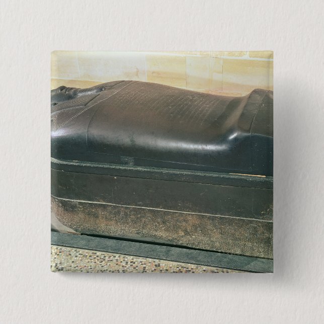 Badge Carré 5 Cm Sarcophage d'Eshmunazar, roi de Sidon (Devant)
