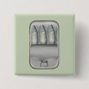 Badge Carré 5 Cm Sardines dans une boîte