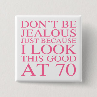 Badge Carré 5 Cm Sassy 70e anniversaire pour les femmes